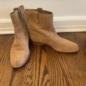 Madewell suede tan booties. Size 6.5.